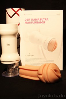 Der Masturbator, das Insert und die zugehörige Anleitung.